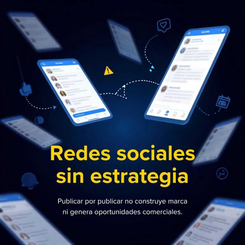 Redes sociales sin estrategia que no construyen marca ni generan oportunidades comerciales