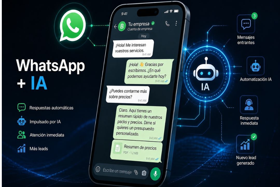 Automatización inteligente en WhatsApp Business con agente IA para atender clientes y generar leads