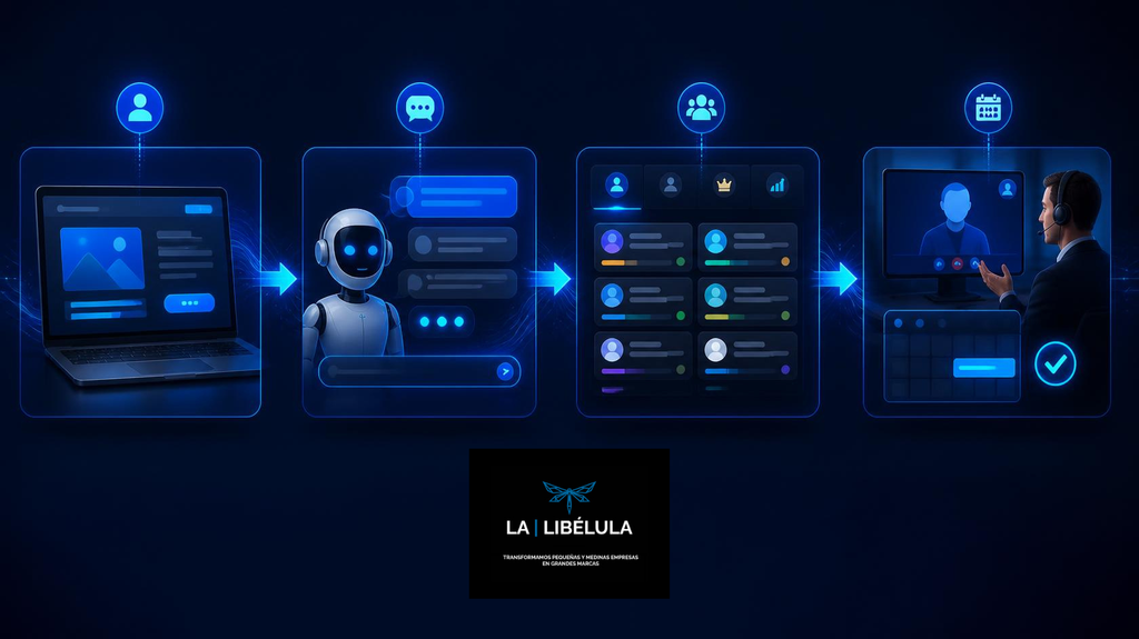 Flujo automatizado de captación de clientes con inteligencia artificial desde la visita web hasta el lead cualificado